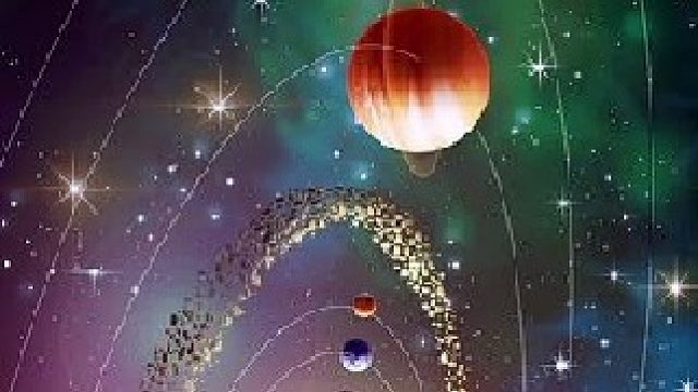 太阳、八大行星、小行星带、以及柯伊伯带模拟图，就是它们组成我们的太阳系。