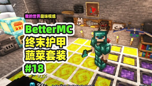 我的世界：BetterMC18，装备升级蔬菜套装，再返末地探索