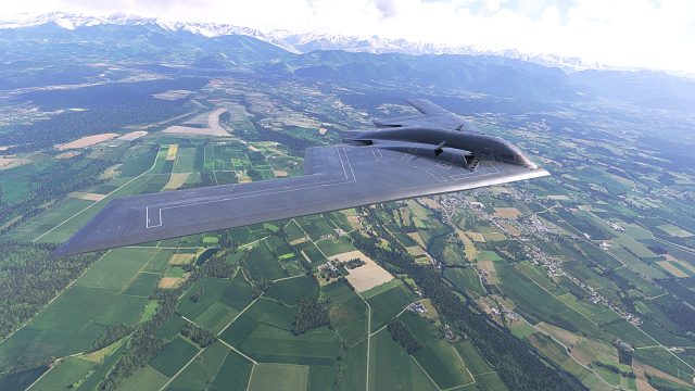 B2隐形轰炸机降落波城比利牛斯机场