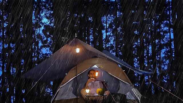 独自一人沉浸式雨中露营，看完睡个好觉（第二集）