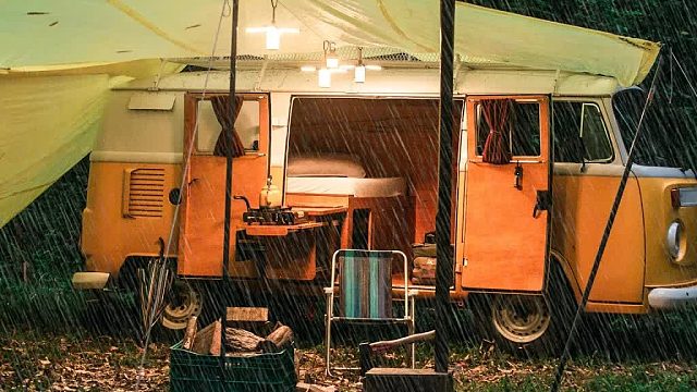 小哥一人汽车雨天露营，看完睡个好觉（第三集）