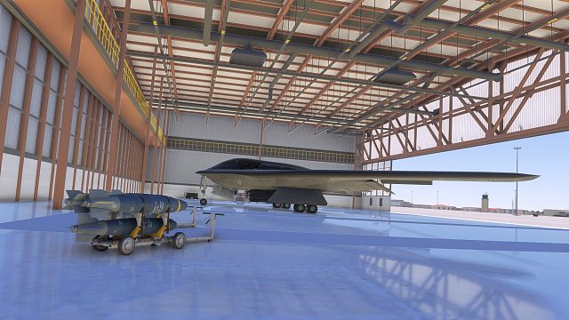 B-2幽灵轰炸机降落怀特曼空军基地