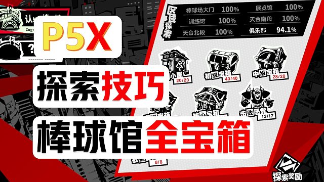 宫殿探索，棒球馆全宝箱探索技巧【P5X】