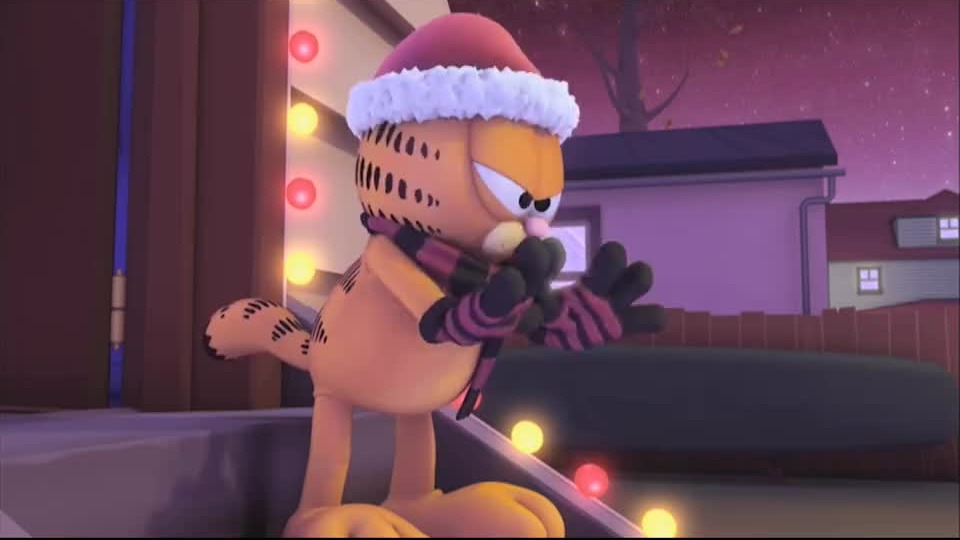 加菲猫的歌声获取不了食物后，改成了伴奏