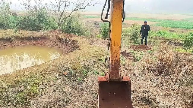 退休，喊挖机过来把小鱼池休整一下，没事在家养养花种种鱼。