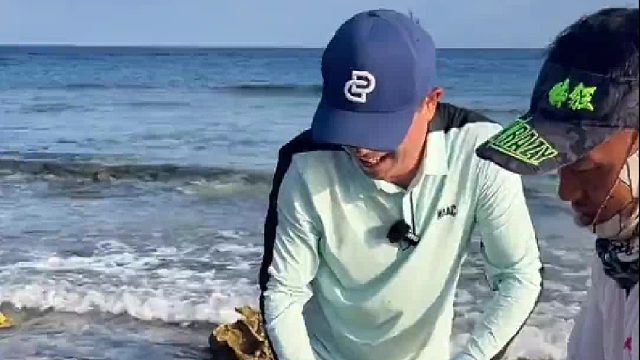 马尔代夫赶海钓鳗鱼，一小时居然收获十几条。