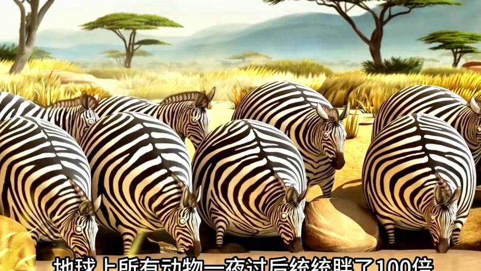 一夜过后，所有动物都胖成球了会发生什么样的奇葩现象呢？