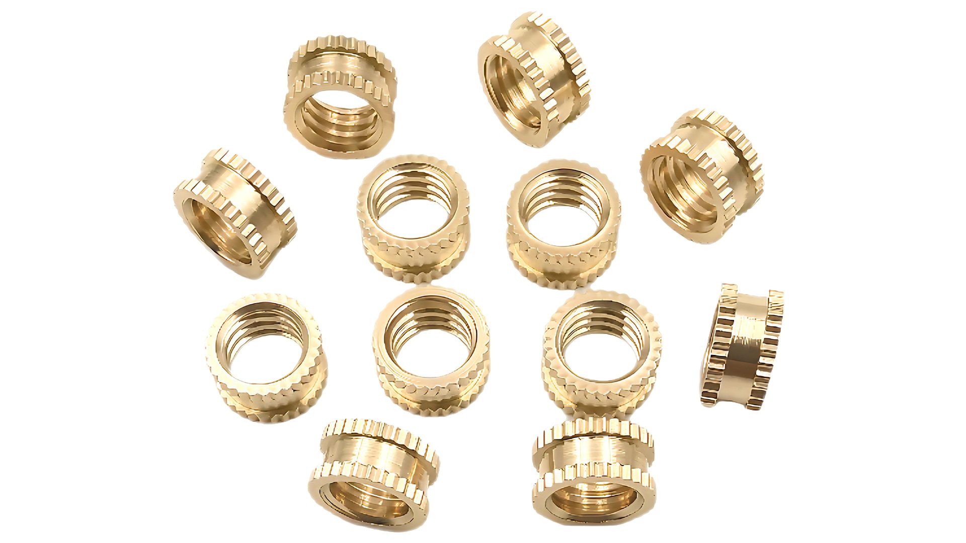 高精密无铅黄铜滚花嵌件螺母