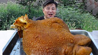 800元買一個大牛頭，做個“大燉牛頭”，啃牛頭喝小酒，太過癮了