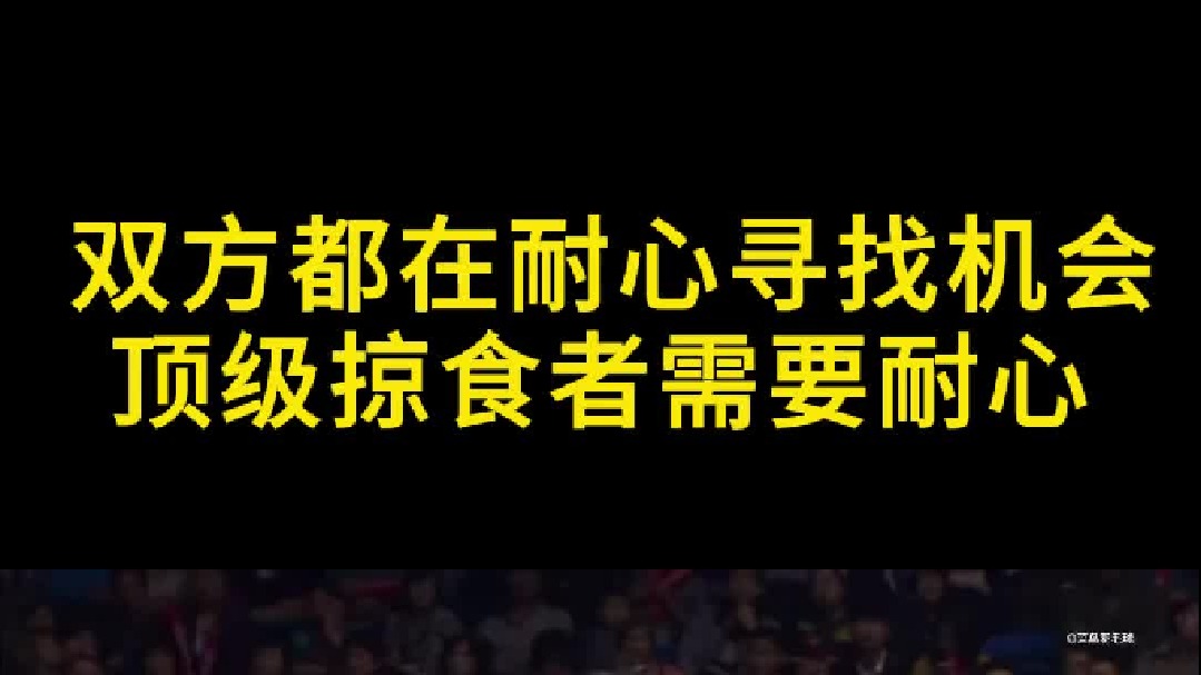 双方都在耐心寻找机会，顶级掠食者需要耐心