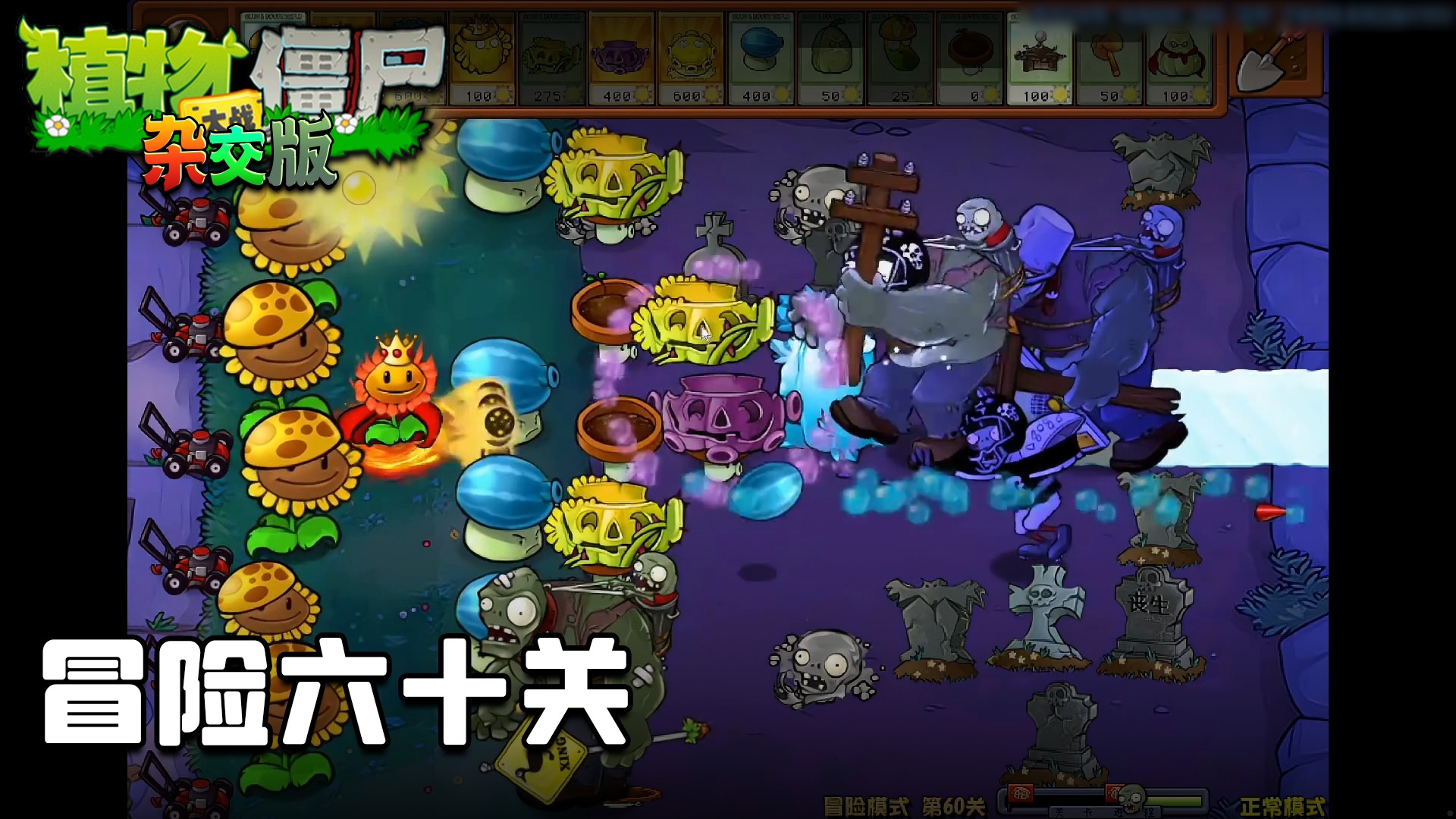 董小飒《植物大战僵尸杂交版》实况第五十五集：冒险六十关