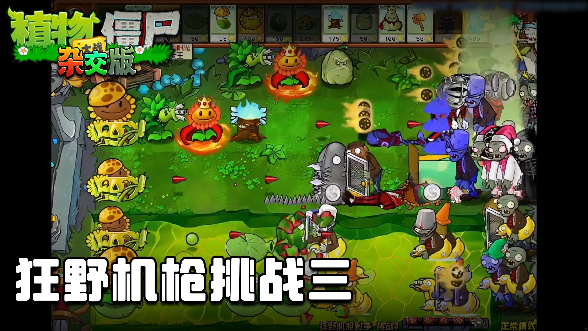 董小飒《植物大战僵尸杂交版》实况第六十二集：狂野机枪挑战三