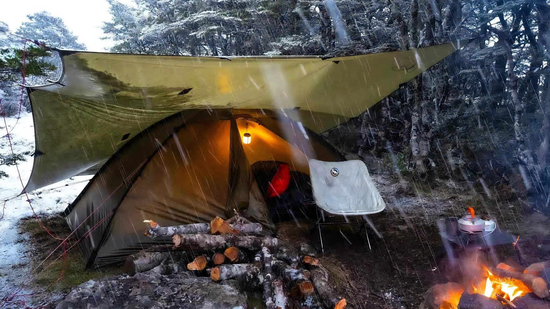 胡子哥雨天加雪天的露营之旅（第一集）