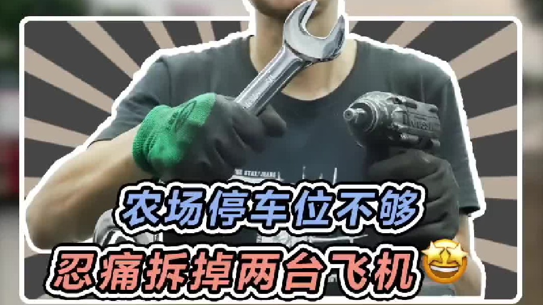 农场停车位不够了，只能忍痛拆掉两台飞机！