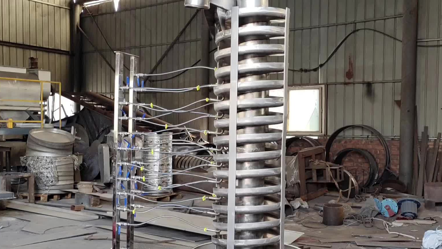 水冷降温提升机 食品行业立式螺旋高温冷却上料机