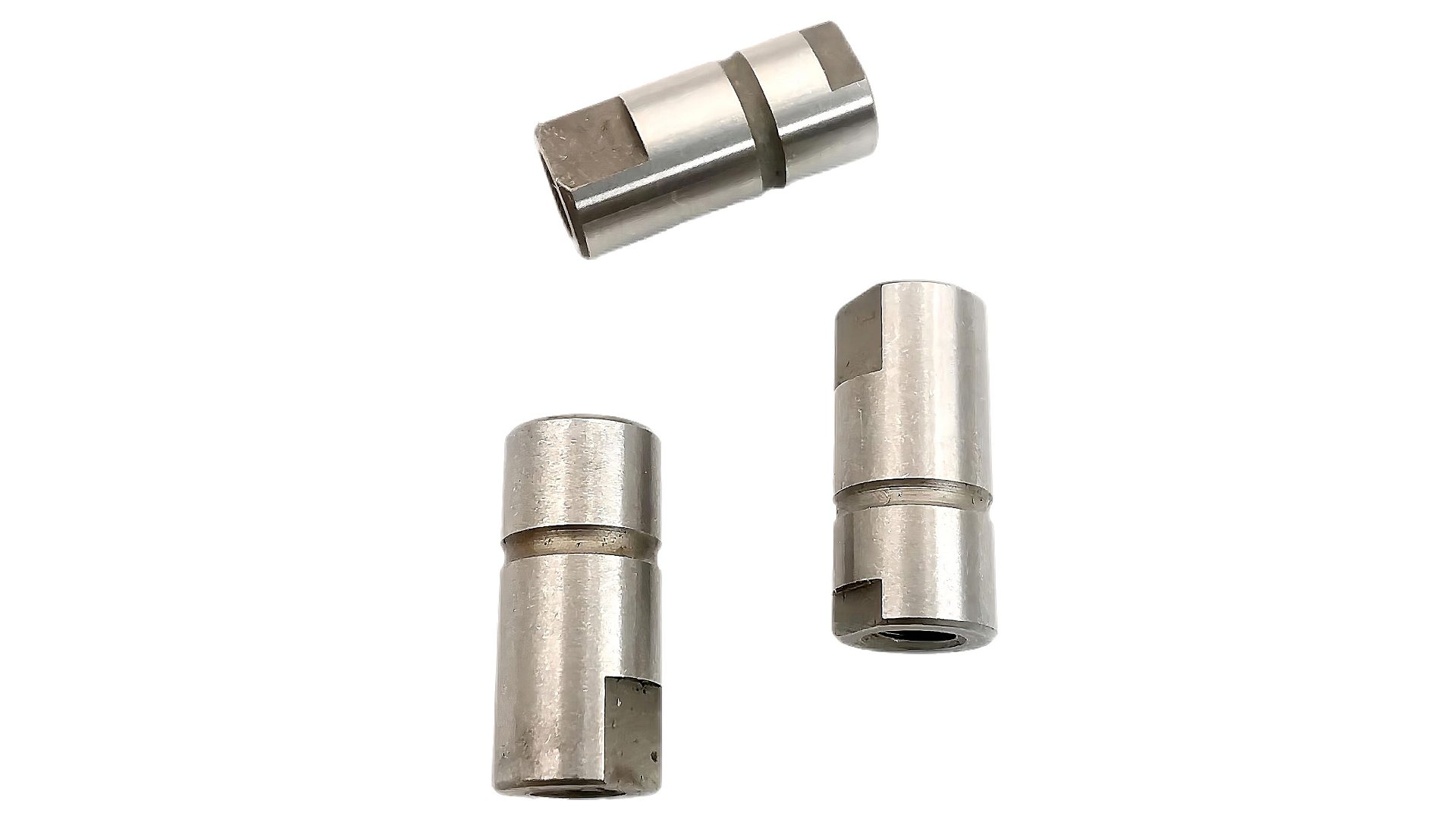 高精密304不锈钢圆螺母，双头铣扁、焊接、定位螺柱，公差±0.01mm，钝化处理。