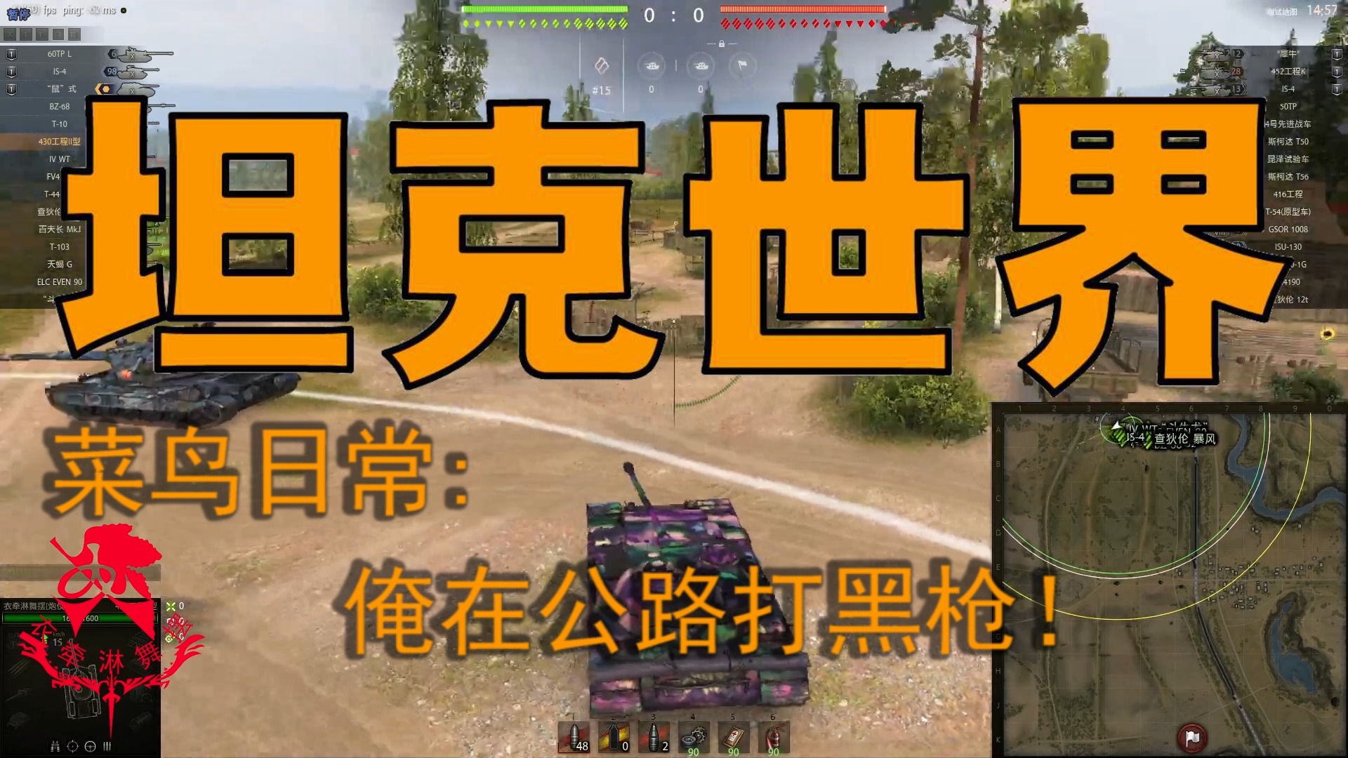 坦克世界—菜鸟日常：俺在公路打黑枪！