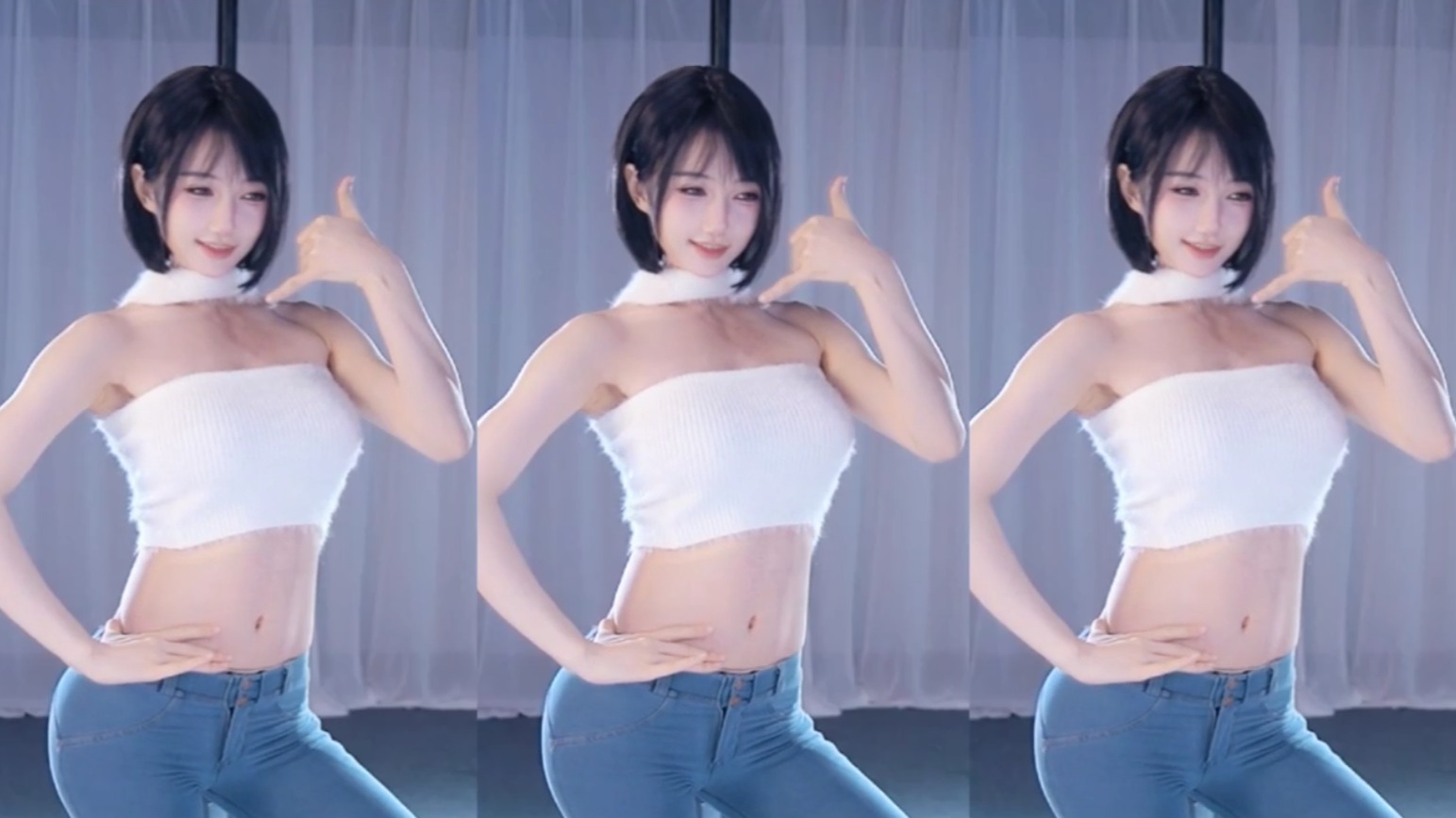 【坏空空】恰好也穿着白色入镜