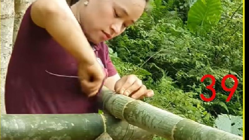 荒野建造：梦琪跟闺蜜一起收获稻谷 晾晒稻谷