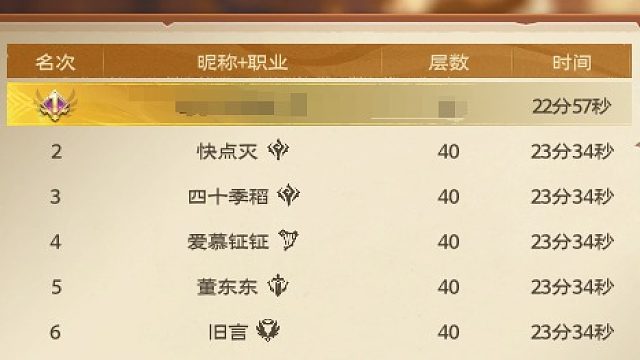 秘境40层卡来安营地平民火法23分34秒