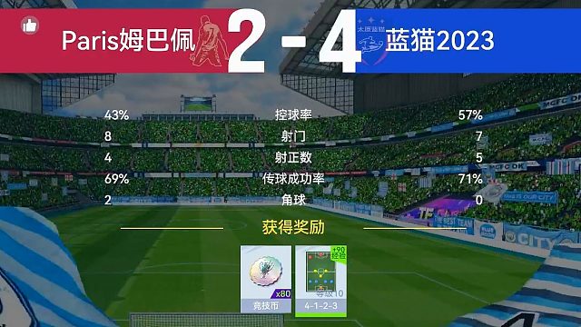 最佳球会-天梯赛-蓝猫2023VSParis姆巴佩 两场