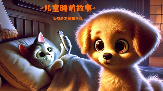 儿童睡前故事-《关灯后不要玩手机》