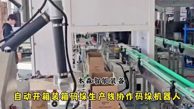 自动开箱装箱码垛生产线协作码垛机器人