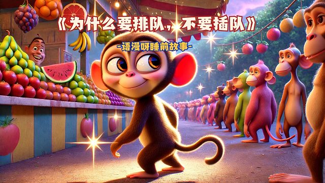 儿童睡前故事：《为什么要排队，不要插队》