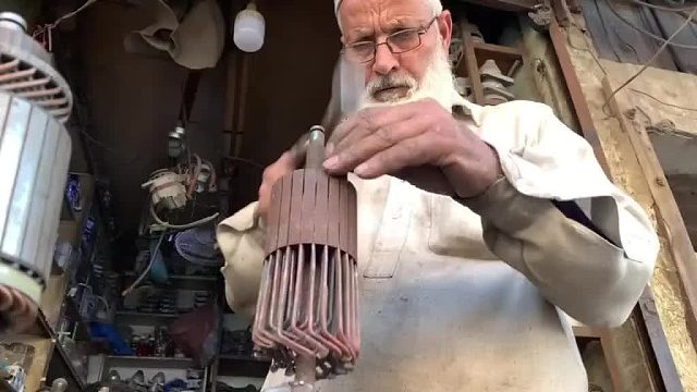 巴铁师傅维修翻新起动机转子全过程