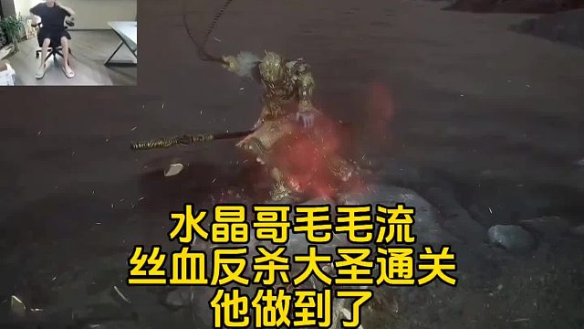 水晶哥毛毛流1小时通关黑神话悟空，丝血极限反杀大圣残躯激动呐喊：黑子说话，这就是天赋加努力