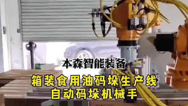 箱装食用油码垛生产线自动码垛机械手