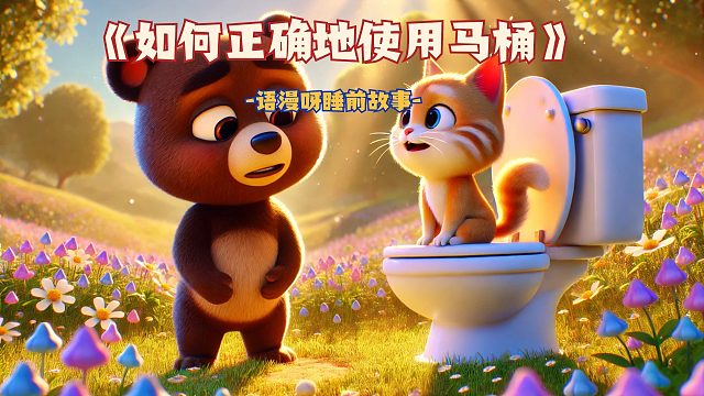 儿童睡前故事：《如何正确地使用马桶》