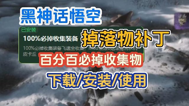 黑神话悟空掉落物补丁！100%必掉收集物！一键下载、安装、使用方法！