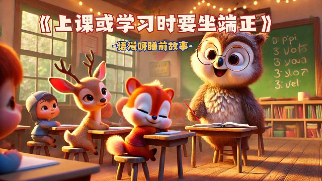 儿童睡前故事：《上课或学习时要坐端正》