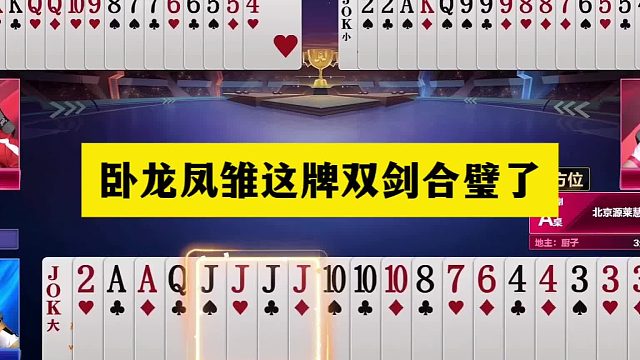 斗地主：卧龙凤雏这牌双剑合璧了！战力第一强强联手！结局逆天