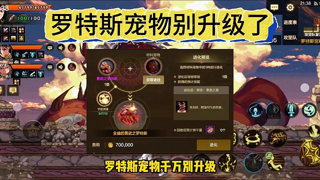 DNF手游：罗特斯宠物别升级了，长草期不如攒攒材料