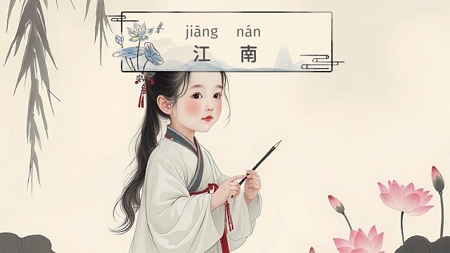 中华诗词拼音版《江南》