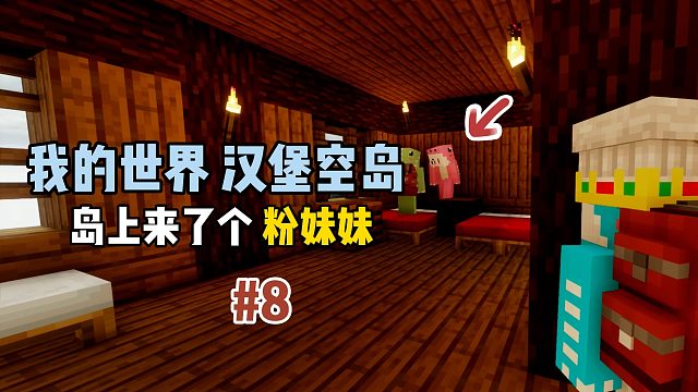 我的世界汉堡空岛：岛上来了一个粉妹妹！
