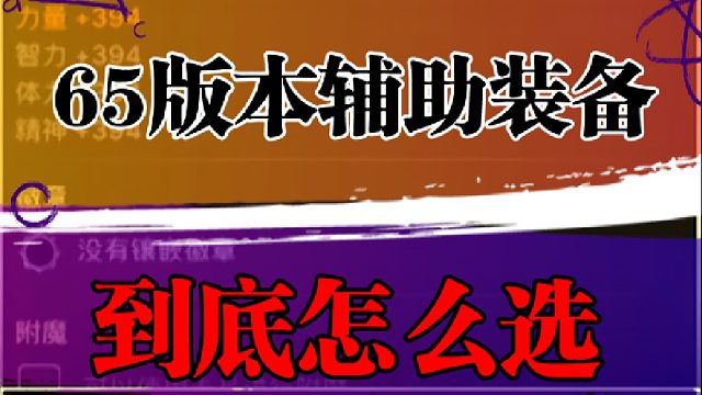 65版本辅助装备到底怎么选