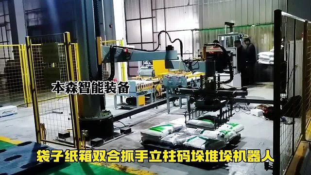 袋子纸箱双合抓手立柱码垛堆垛机器人