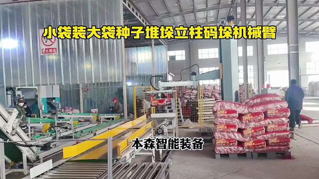 小袋装大袋种子堆垛立柱码垛机械臂