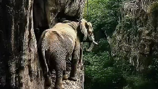 悬崖峭壁救大象，太惊险了