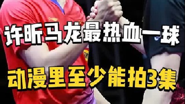 马龙与许昕最热血的一板对垒，在热血动漫里至少能拍3集