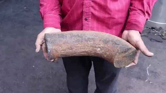 巴铁师傅利用废弃锚链制作半轴全过程