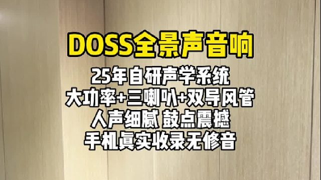 将音乐中的细腻情感与宏大叙事完美呈现：DOSS全景声音响