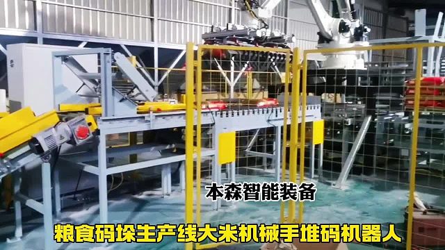 粮食码垛生产线大米机械手堆码机器人