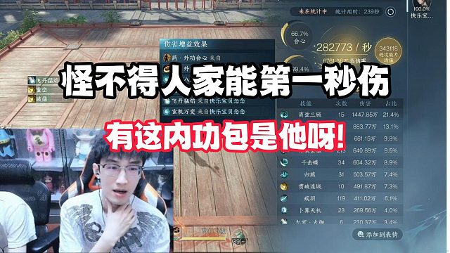 怪不得人家能第一秒伤！有这内功包是他呀！