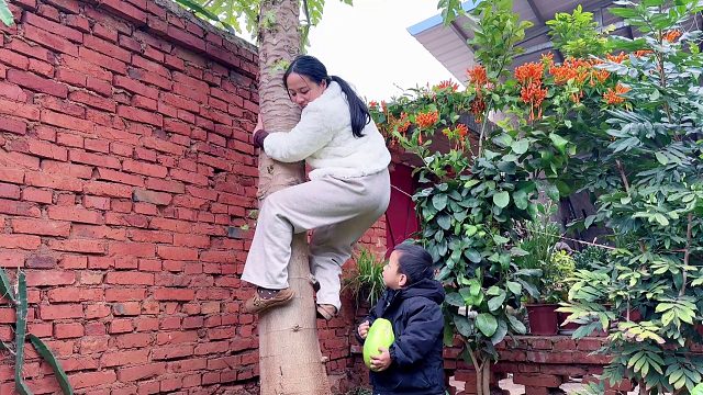 农村老公不身边，婆娘在家带孩子，看看母子俩干了啥？