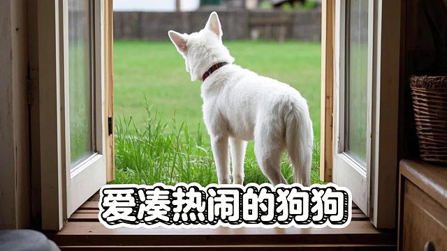 爱凑热闹的狗狗，把墙都撞坏了