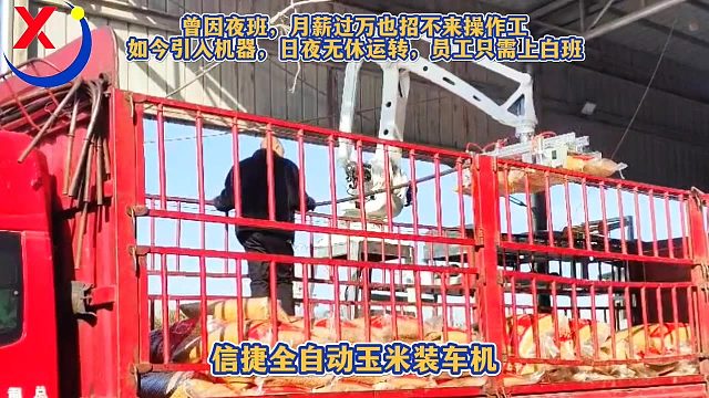 曾因夜班月薪过万也招不来装卸工如今引入机器日夜无休运转员工只需上白班全自动玉米装车机